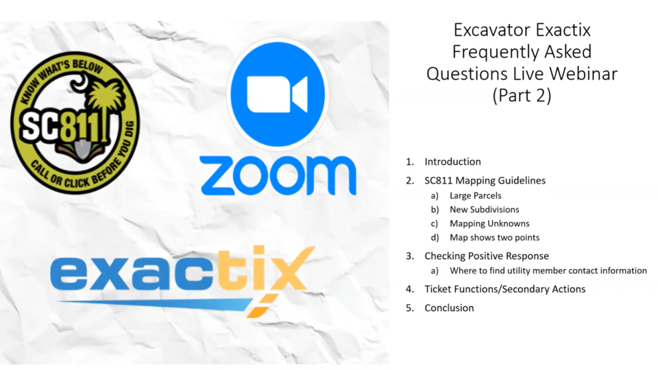 SC811 Excavator Exactix Live Webinar Part 2 – 1/28/2022