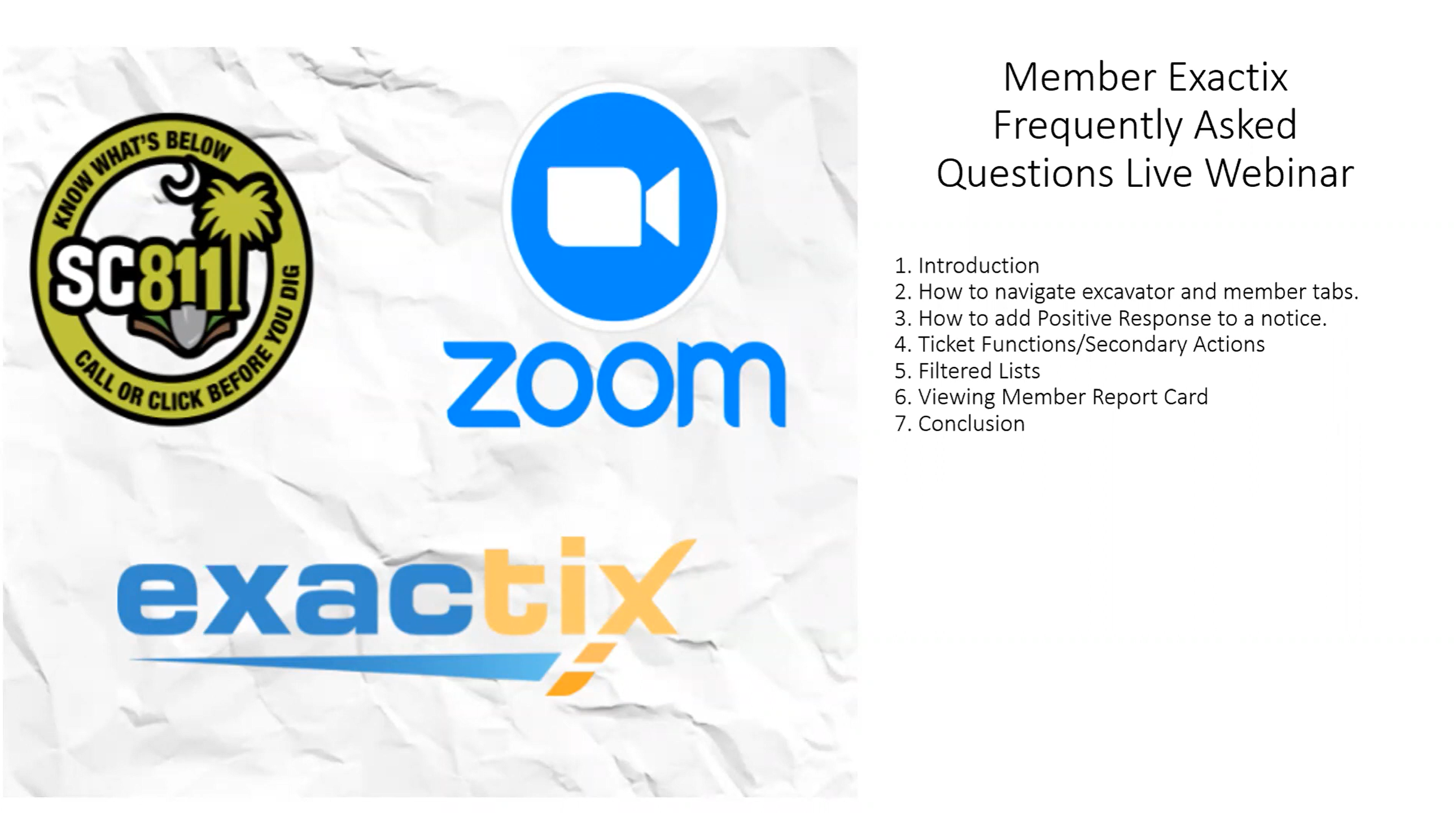 SC811 Member Exactix Live Webinar – 1/14/2022